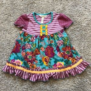 Matilda, Jane dress dark pink floral print